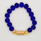 Blue and gold crystal beads