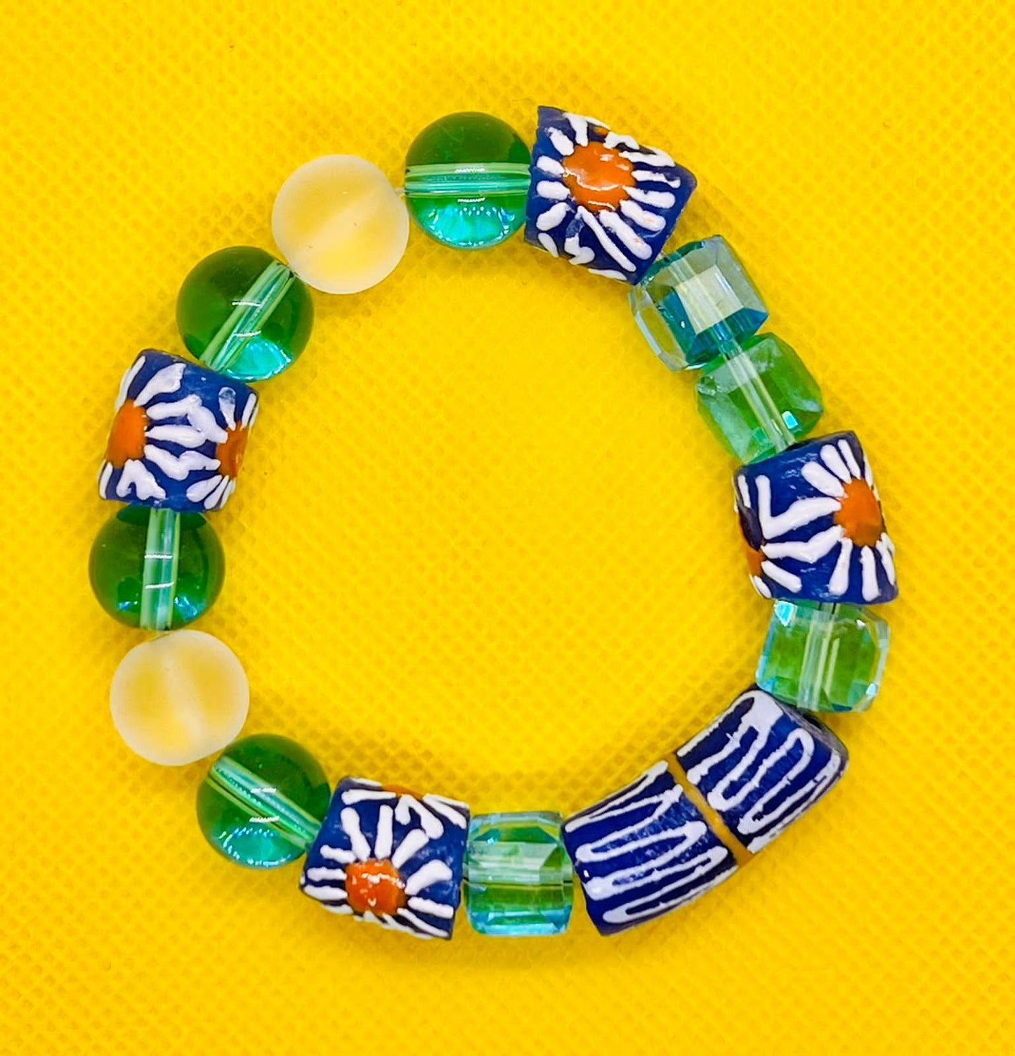 Green and Blue Beads Bracelet