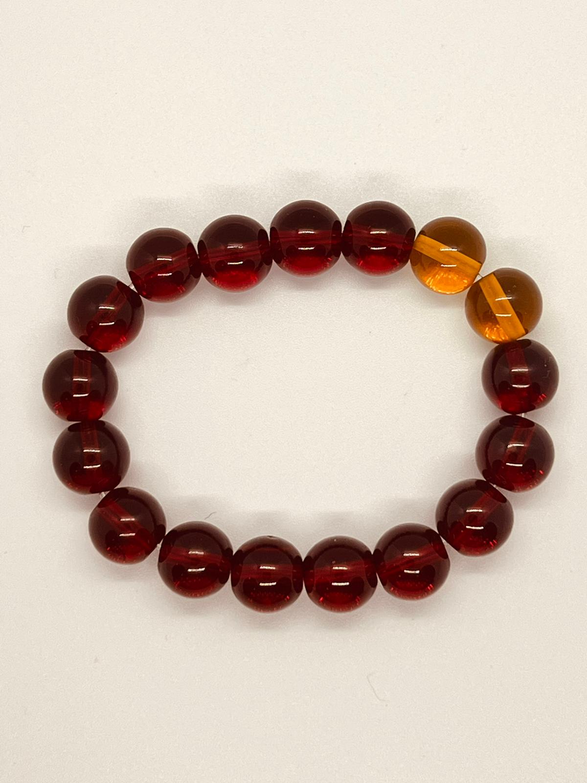 Burgundy Crystal Beads Bracelet