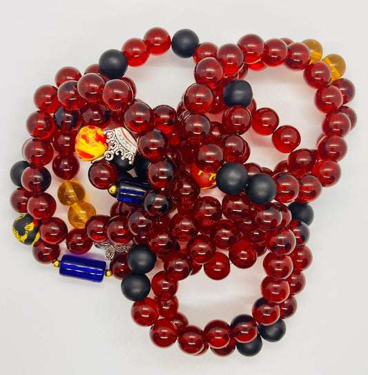 Burgundy Crystal Beads Bracelet