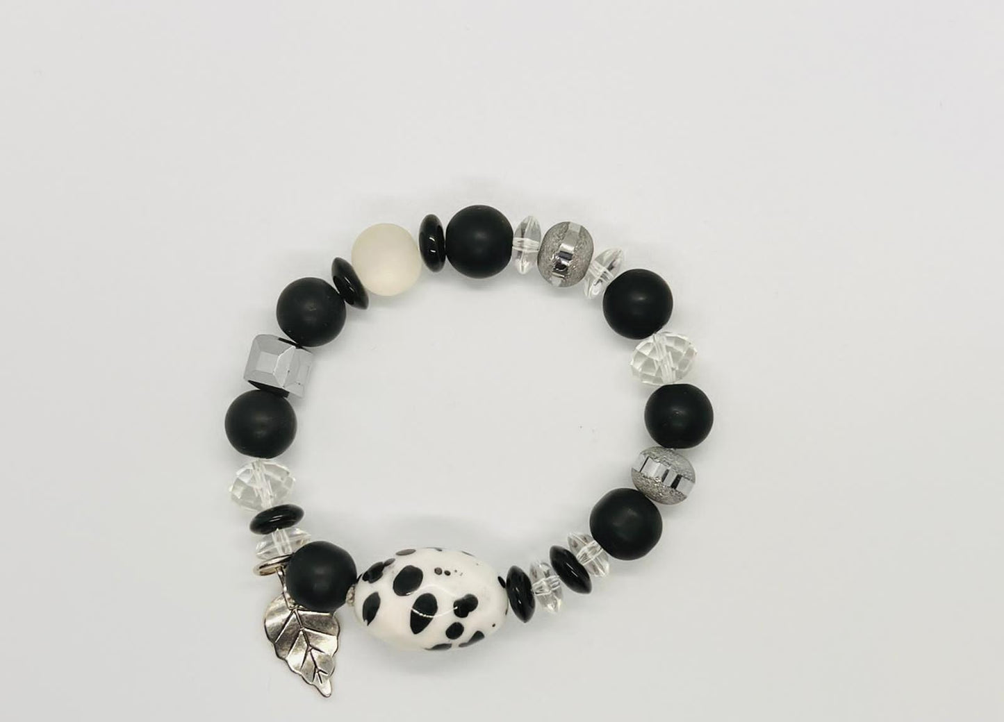 Black and White Crystal Beads Bracelet