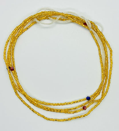 Gold and Blue Waist beads