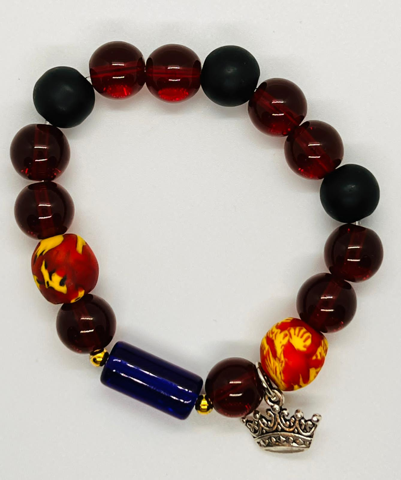 Burgundy Crystal Beads Bracelet