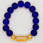 Blue and gold crystal beads