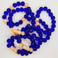 Blue and gold crystal beads