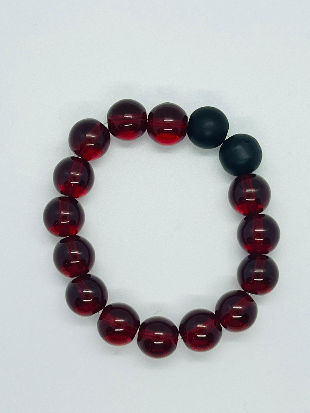 Burgundy Crystal Beads Bracelet