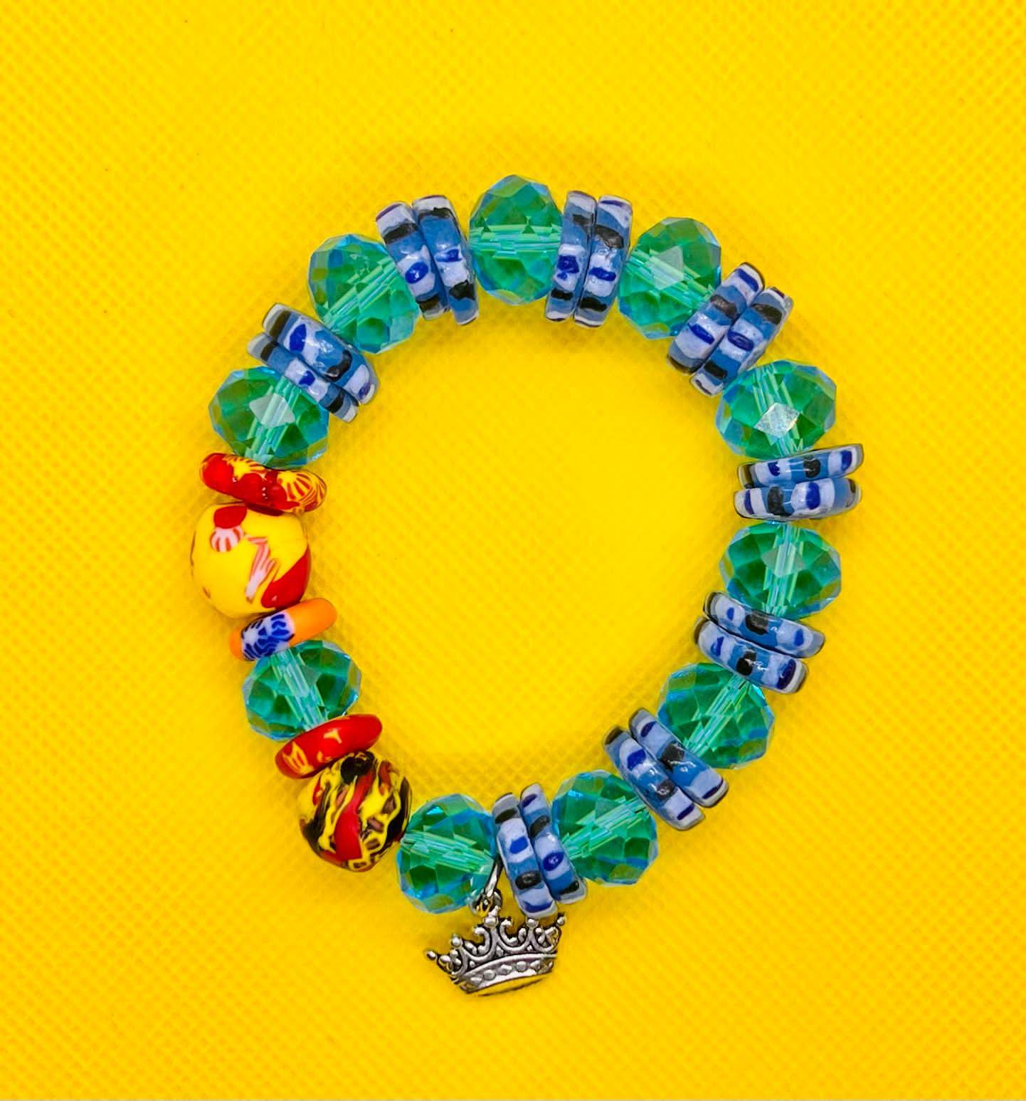 Green and Blue Beads Bracelet