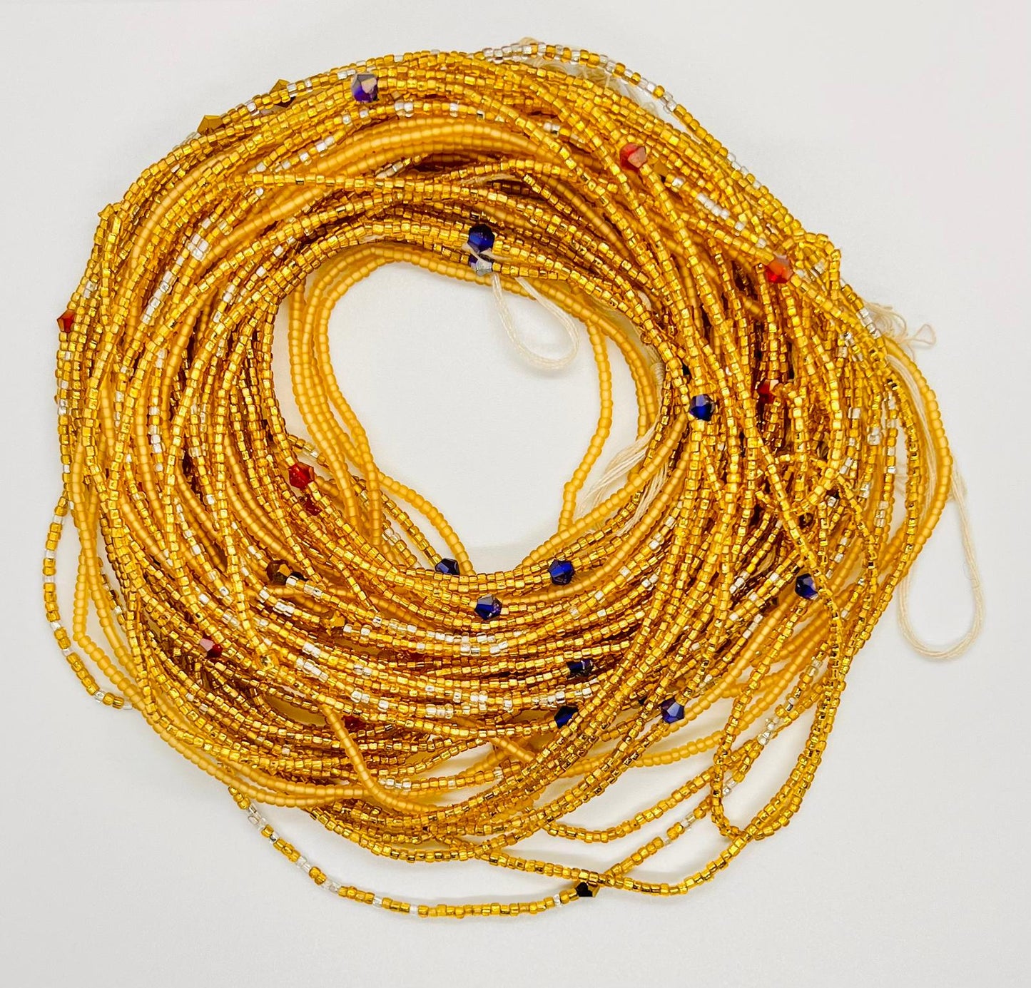 Gold and Blue Waist beads