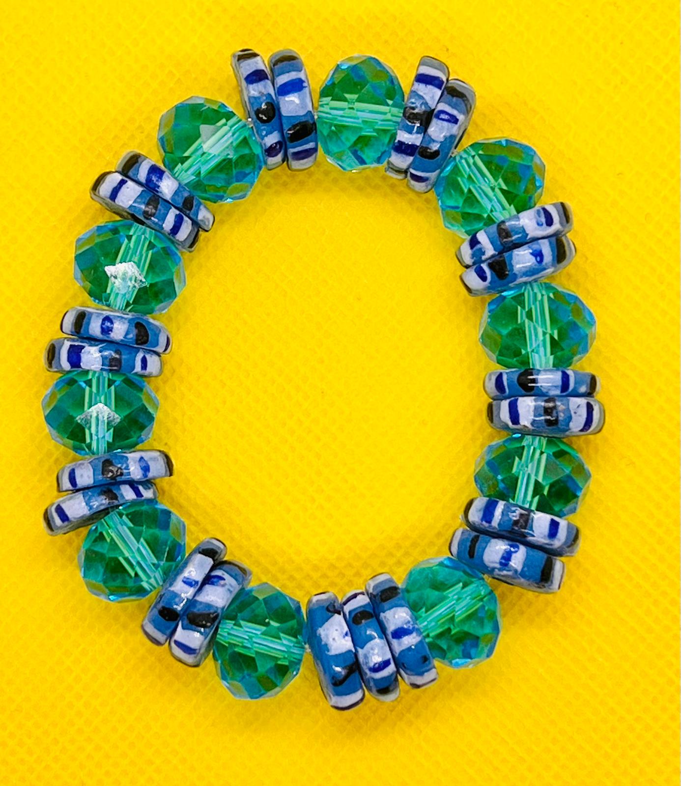 Green and Blue Beads Bracelet