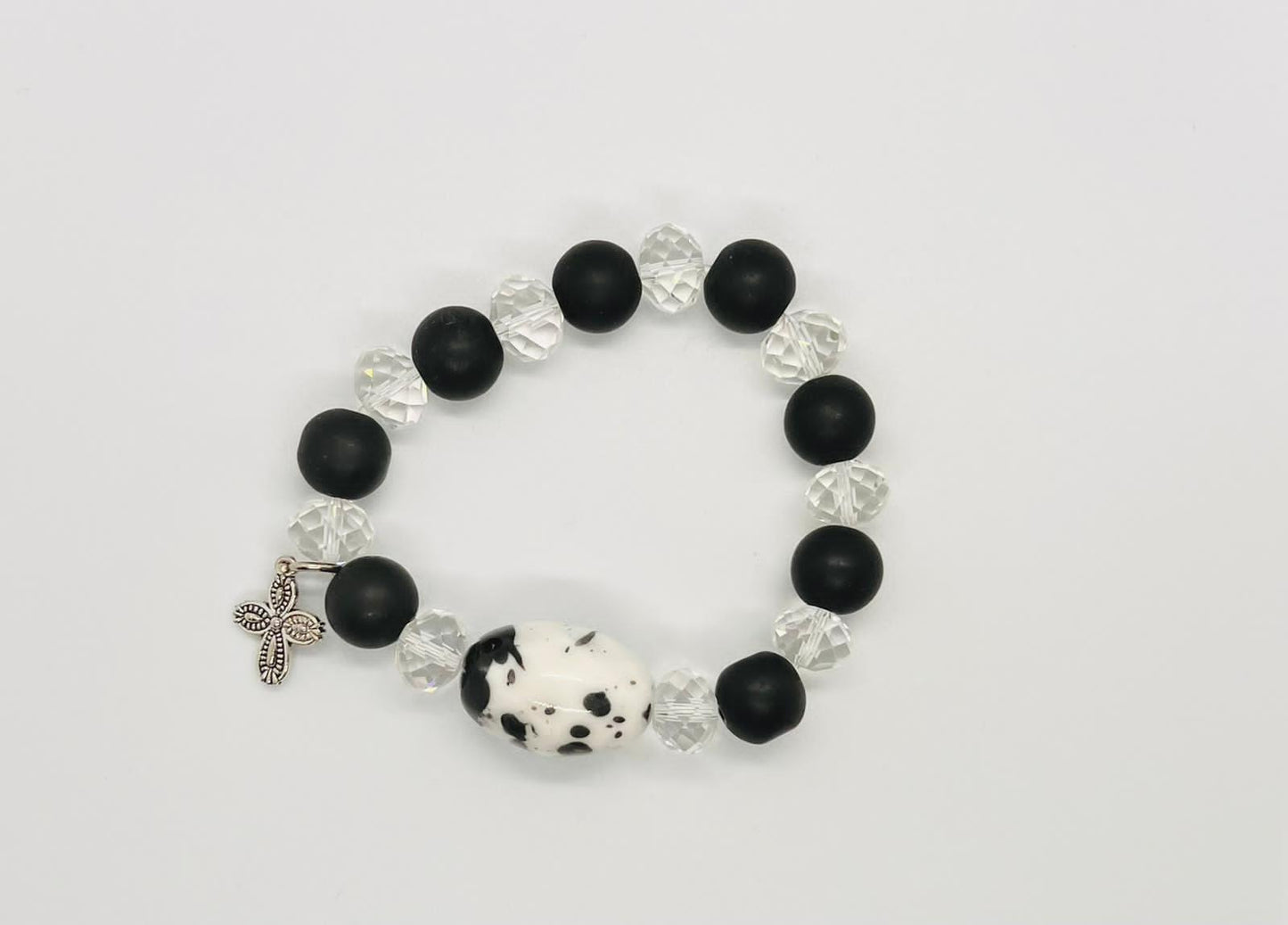 Black and White Crystal Beads Bracelet