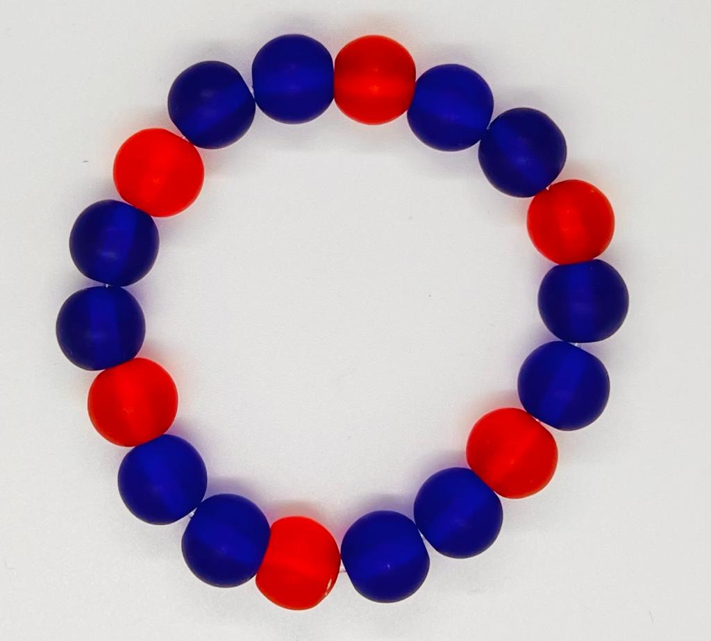 Blue and Red Crystal Beads