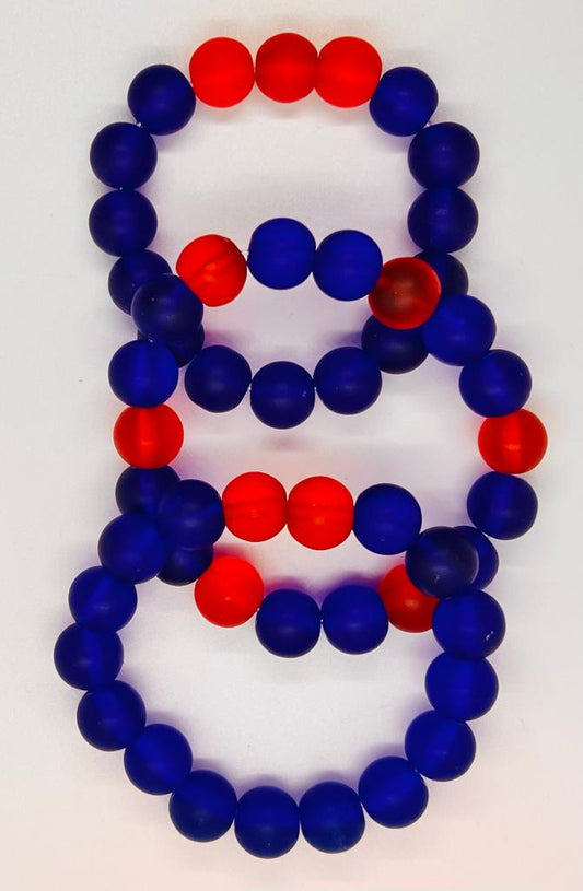 Blue and Red Crystal Beads